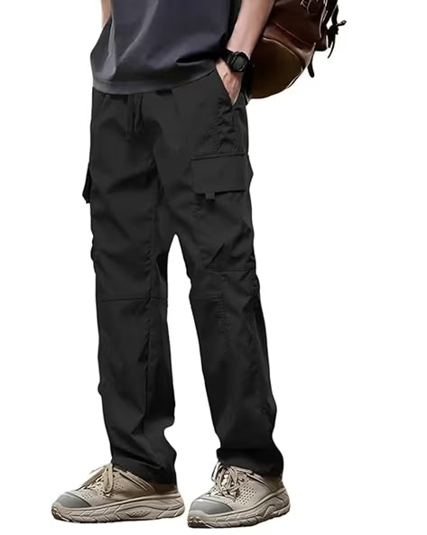 ALPHA TRIBE Men Relaxed Fit Flat-Front Cargo Pants